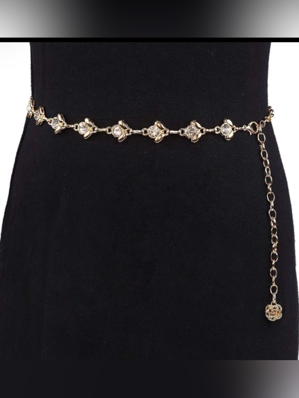 Glamorstar Chain Belt for Women Rhinestone Crystal Waist Belts adjustable clip